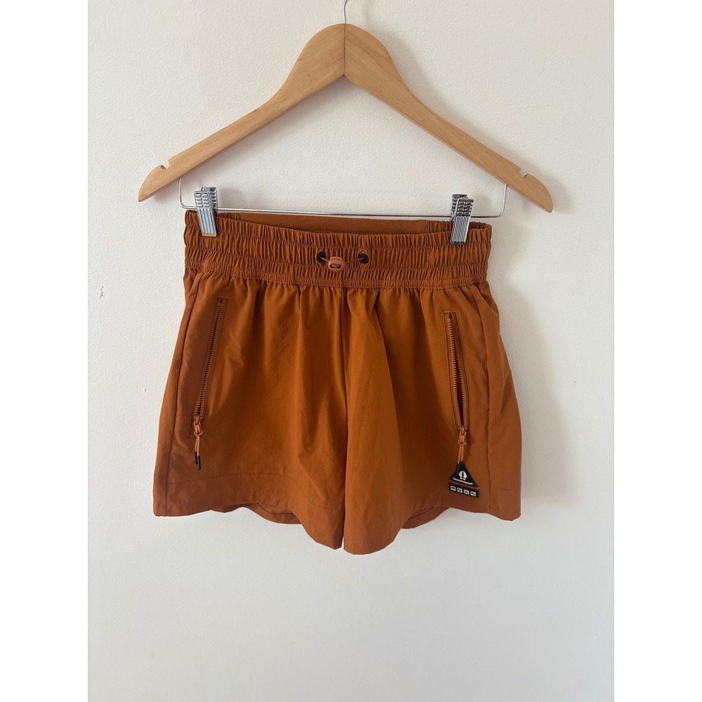 Bearded Goat Rust Orange Technical Hiking Shorts Womens Small Ripstop Outdoor